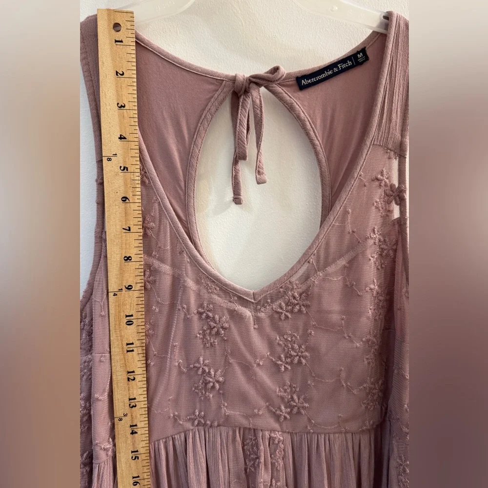 Abercrombie & Fitch Boho Embroidered Lace Mini Dress M - Picture 10 of 14